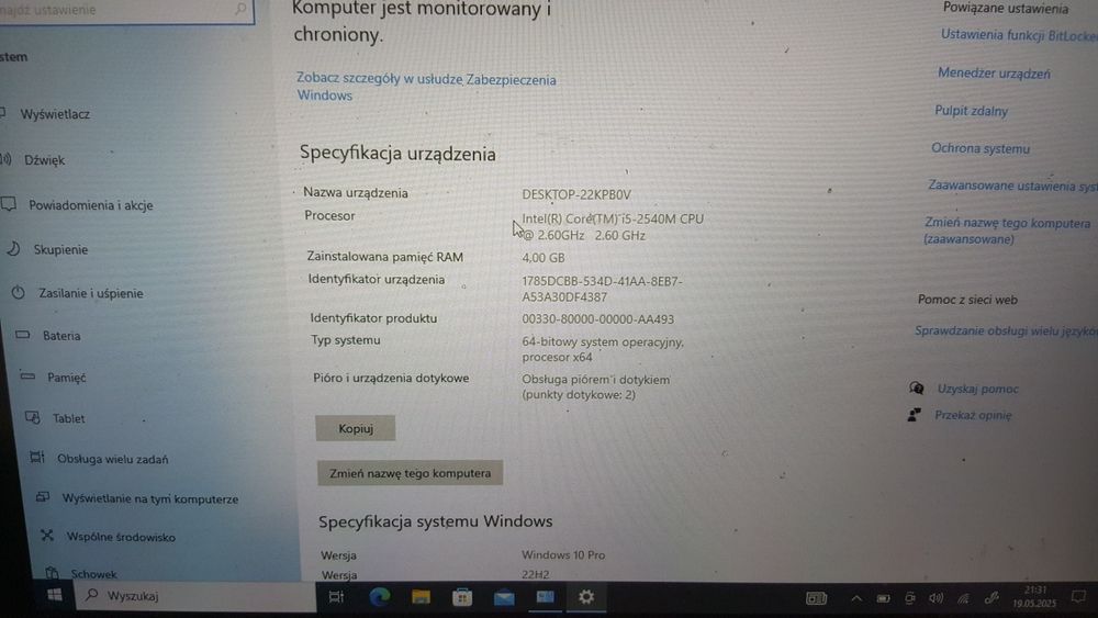 Laptop tablet hp 2760p i5 diagnostyka