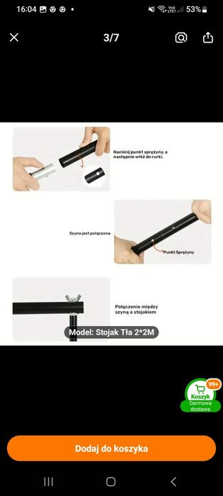 Stojak do tła fotograficznego 2m na 2m
