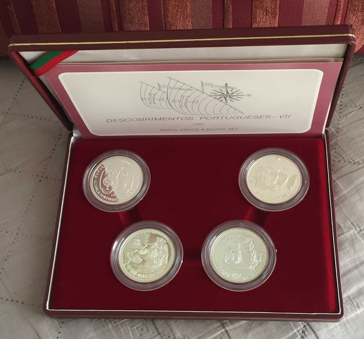 Estojo 4 moedas 200 Escudos prata PROOF Descobrimentos Portugueses-INCM-Série VII