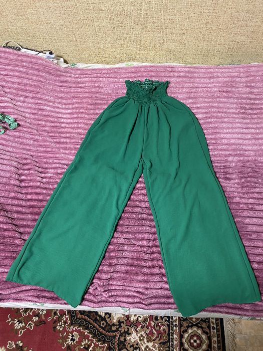 Штани кльош з високою талією на резинці