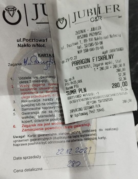 Zegarek Pacific na pasku
