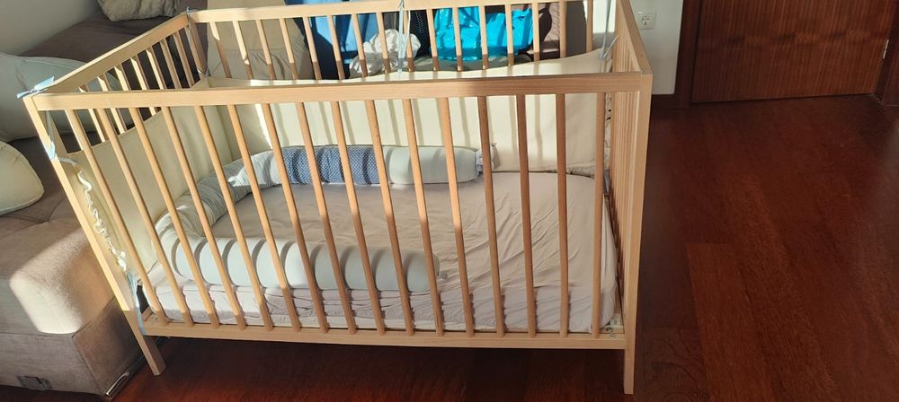Berço grades madeira