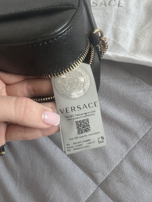 Сумка з натуральної шкіри Versace Virtus YSL кроссбоді оригінал
