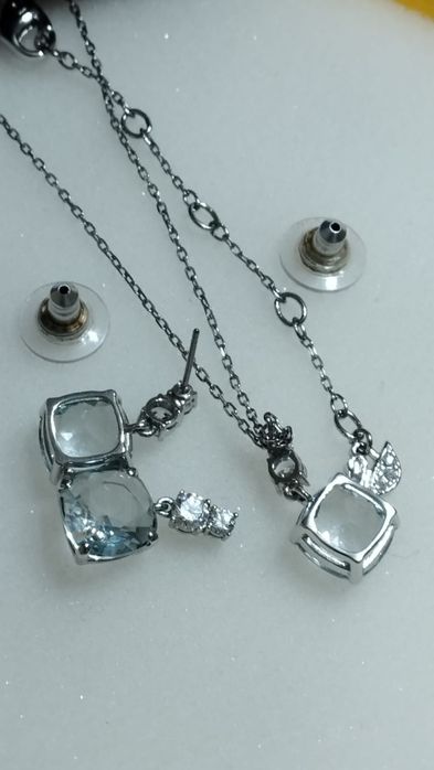 Swarovski zjawiskowy Oryginalny kolczyki naszyjniki zestaw duże oczko