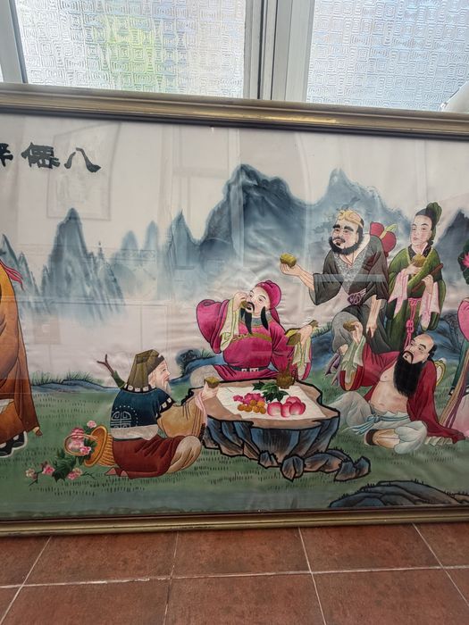 Pinturas de bordados em seda da China antiga.
