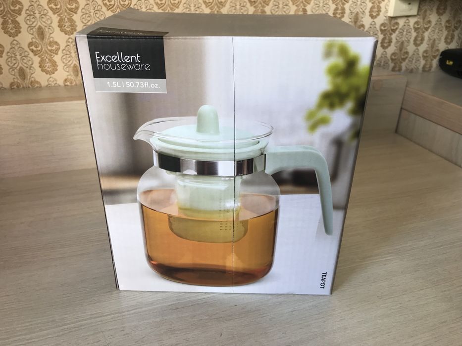 Чайник заварний скло Excellent houseware 1,5л