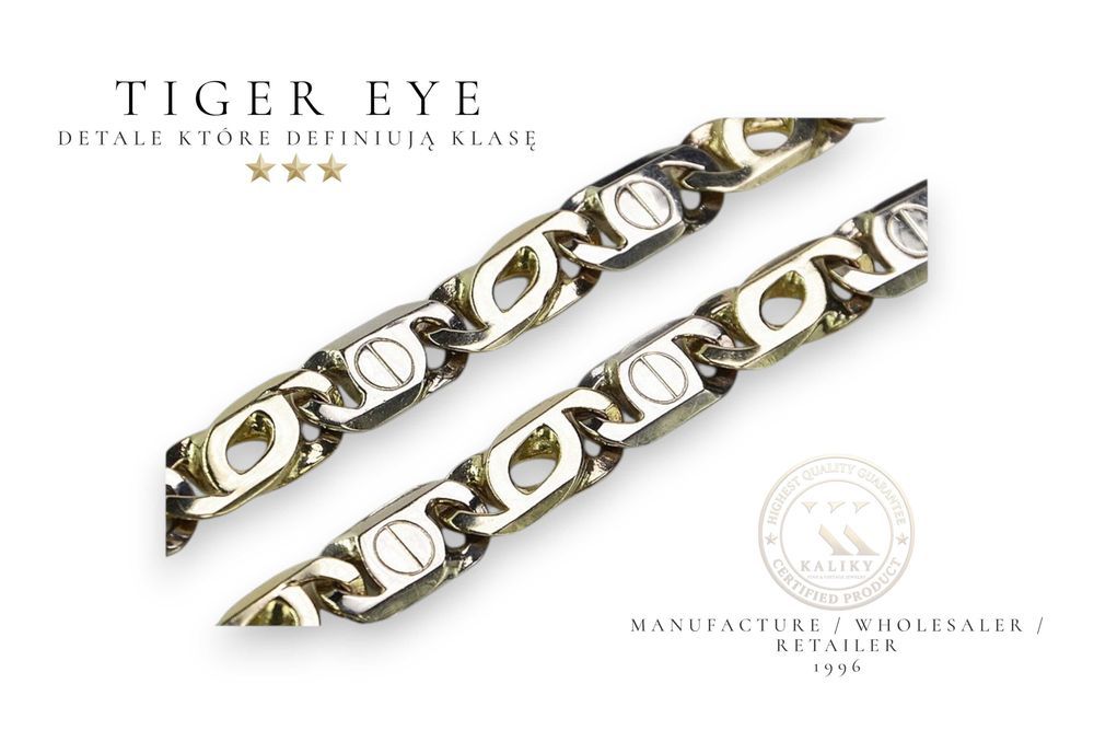 Złoty łańcuszek 14k 585 Cartier Tygrysie oko cc031yw 50cm 13g Gdańsk Gdynia Sopot Trójmiasto biżuteria