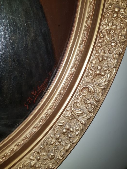 XIX w Portret Hrabiny Olej na Płótnie 100% Orginał 1901r Rama i Płótno