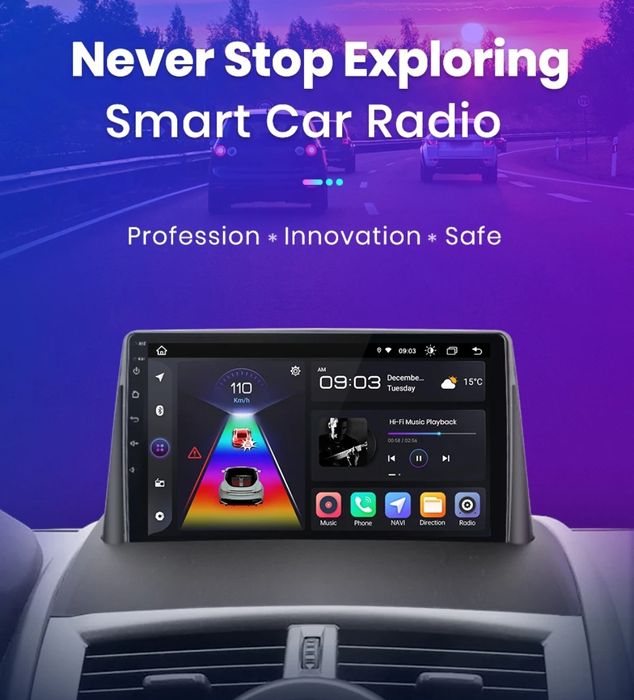 Rádio 9" android 2/32GB Renault Megane 2 CARPLAY WIFI GPS Novo