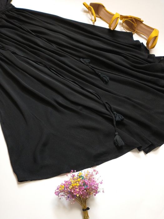Czarna sukienka maxi DEA KUDIBAL 100% wiskoza rozmiar M