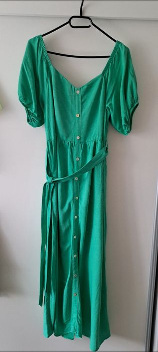 Sukienka zielona midi r.L, Reserved, len