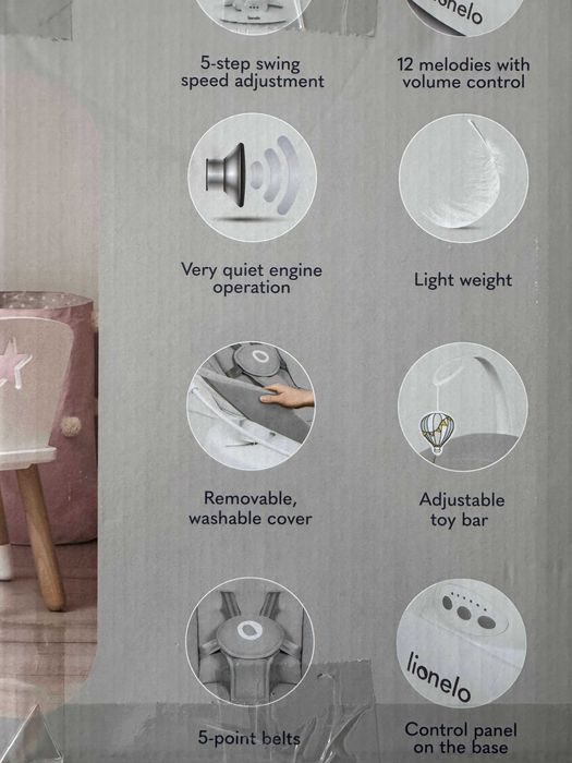 Bujaczek leżaczek elektryczny obrót 360° Lionelo Iris - Gwarancja