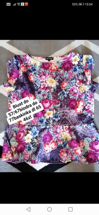 Bluzka z baskinka w kwiaty