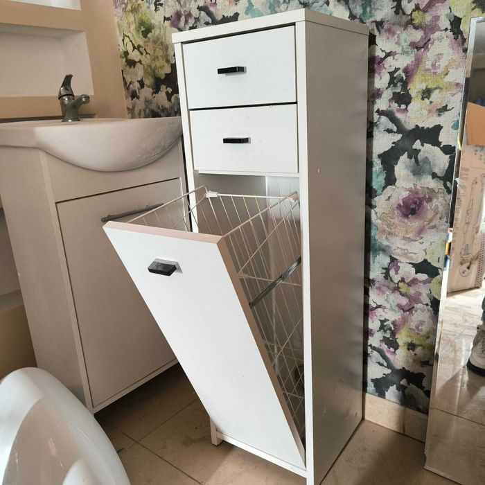 szafka łazienkowa z koszem na pranie