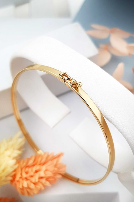 Złota subtelna bransoletka bangle pr.585