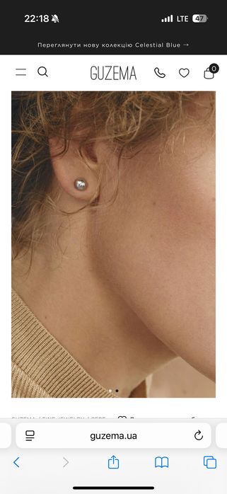 Серьги женские guzema сережки гузема золотые !! Новые