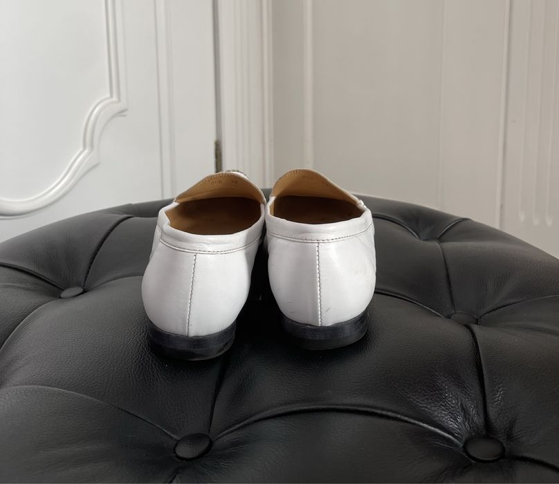 BALDININI piękne mokasyny, białe, skóra naturalna