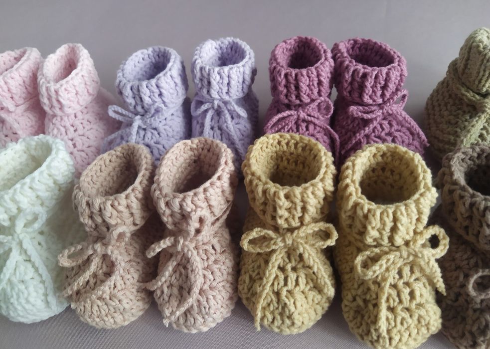 Buciki habdmade na wiosnę dla niemowlaka