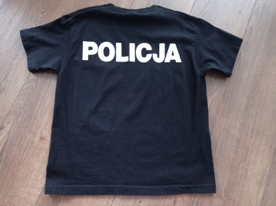 T-shirt chłopięcy r. 116 czarny Policjant + czapka z daszkiem Policja