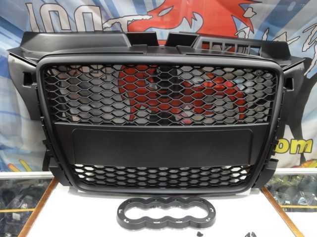 Grelha frontal Audi a3 8P 08-12 HATCHBACK / SPORTBACK / CABRIO RS3 look com suporte para símbolo