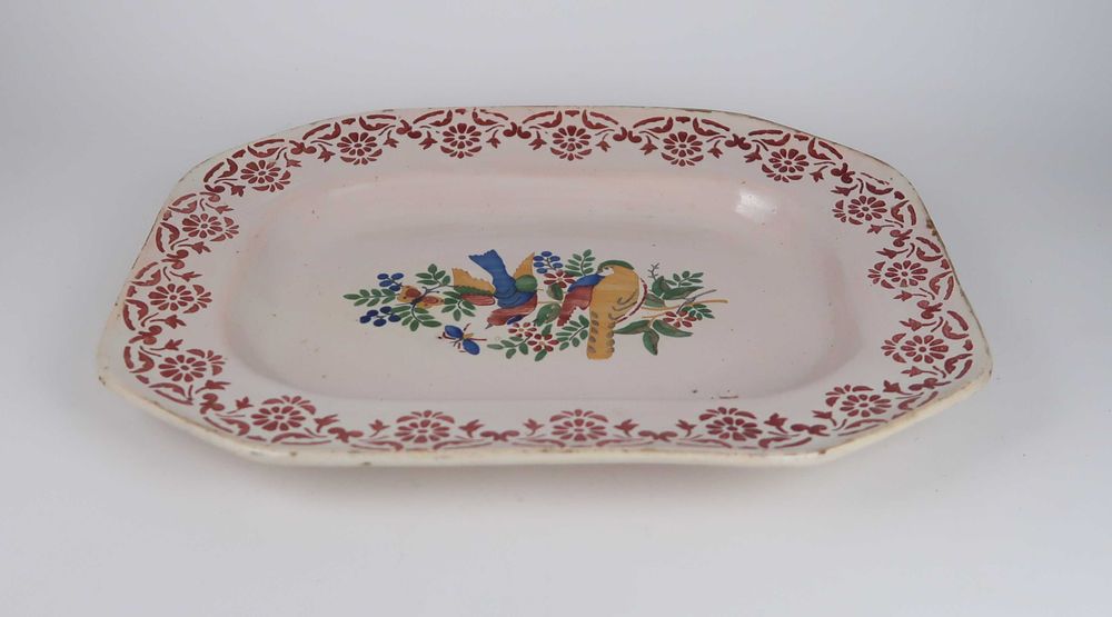 Travessa faiança antiga - Pássaros