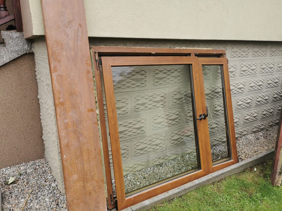 Okno PCV wymiary 1765x1435 2 strony złoty dąb