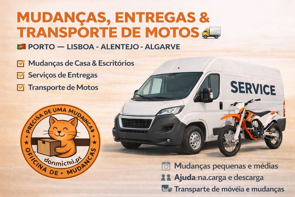 Mudanças e Transporte no Porto | Móveis, Compras e Motos – Don Michi