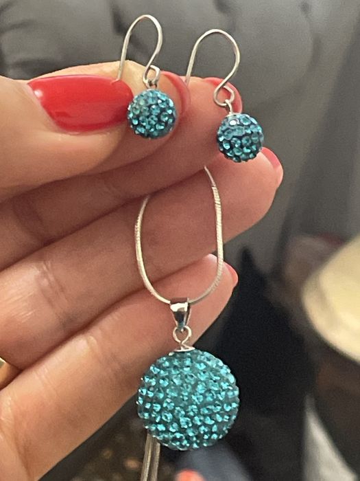 Łancuszek kolczyki zawieszka komplet Swarovski