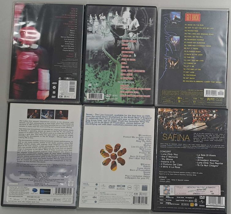 Pack nº 1 com 6 DVDs Musicais (Paul Macartney, Rita Lee, Pretenders)