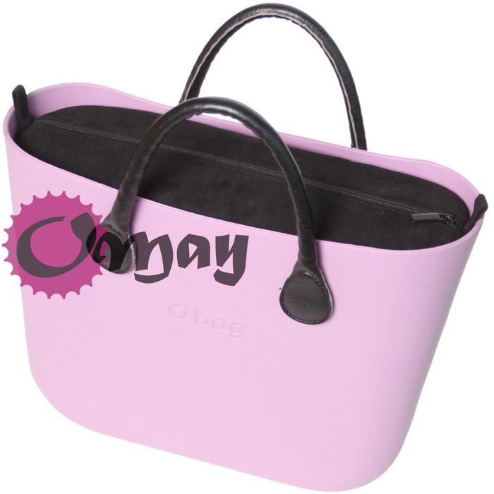 Czarny organizer do OBAG STANDARD eko zamsz SZTYWNY 2 kieszenie OMAY