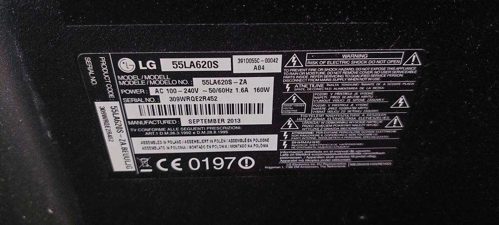 Lg 55la620s  lcd smart tv