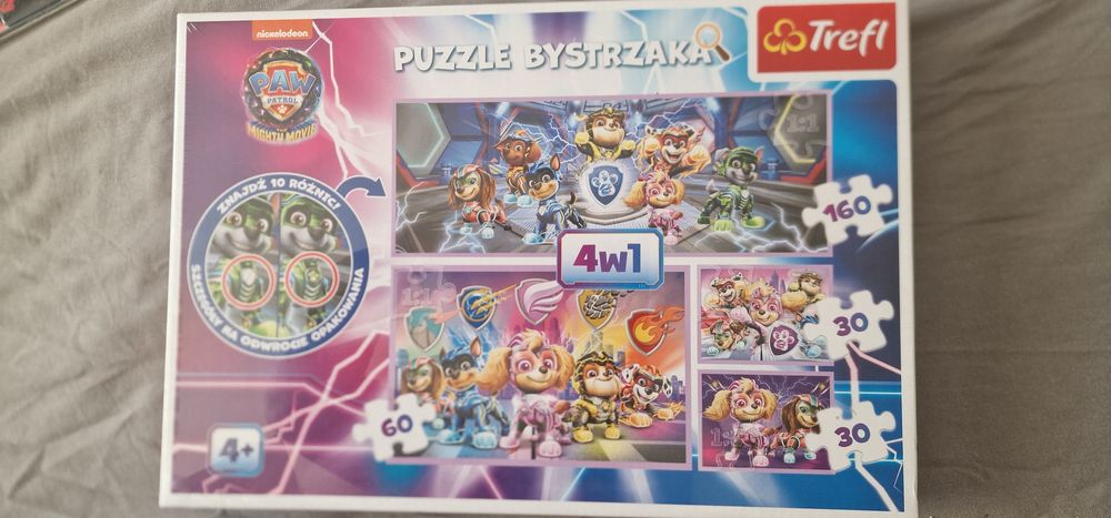 Trefl Puzzle bystrzaka psi patrol 4+ 30-160 elementów 4w1