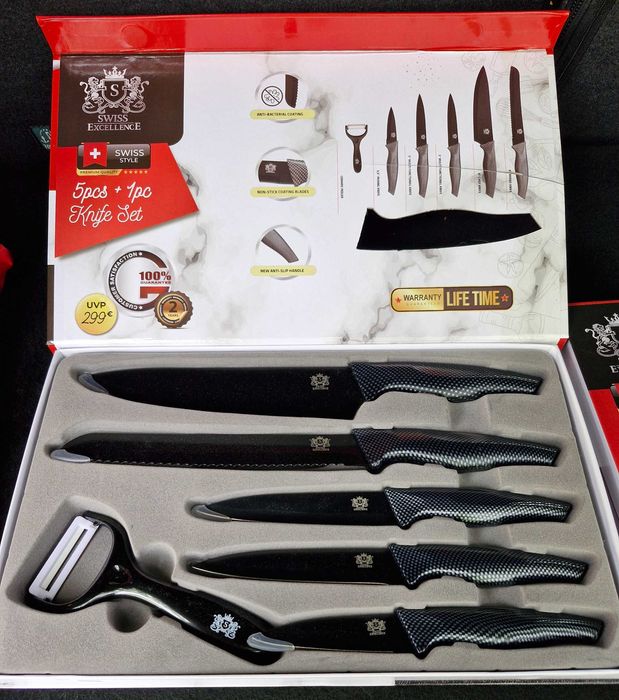 OPORTUNIDADE - Conjunto de Facas “Swiss Excellence” – 5 Peças + Descascador Cerâmico