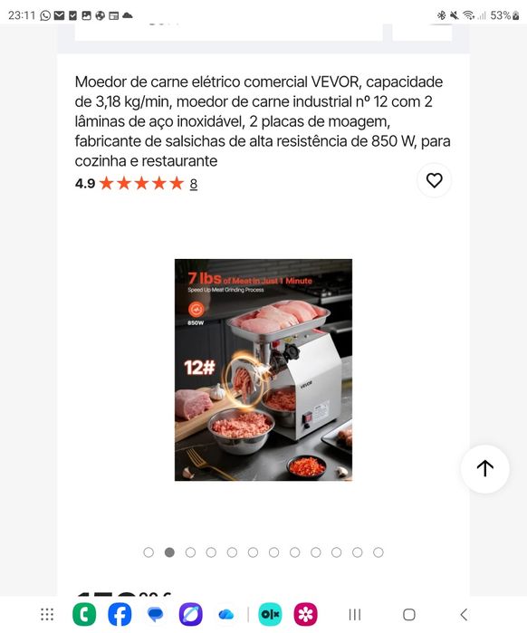 Máquina picar carne Vevor