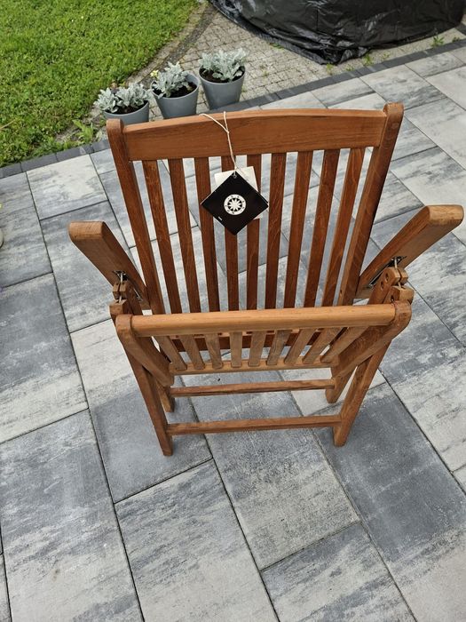 Zestaw ogrodowy stół i 5 krzeseł drewno tekowe