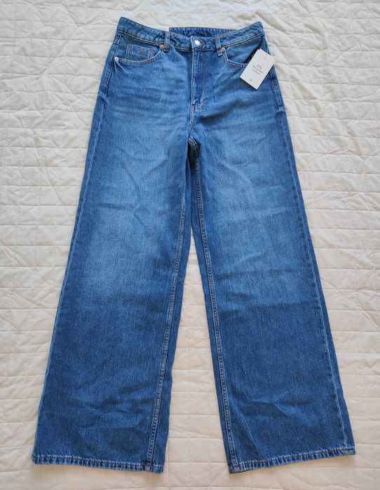 H&M 40 Damskie Dżinsy z szerokimi nogawkami Wide Ultra high waist