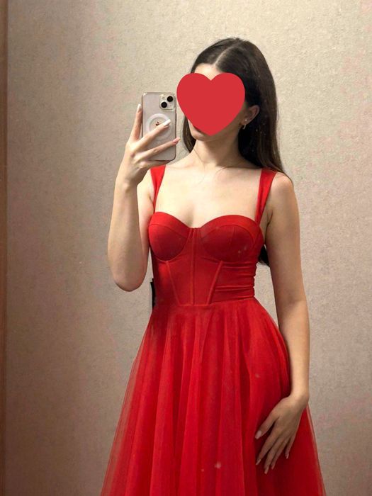 Випускна сукня червона 42–44 | вечірня | одягнена 1 раз | як нов