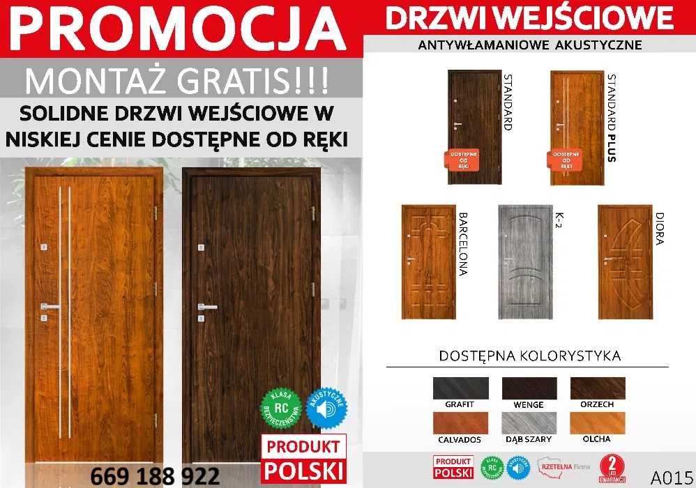 DRZWI DO BLOKU zewnętrzne, wejściowe z montażem
