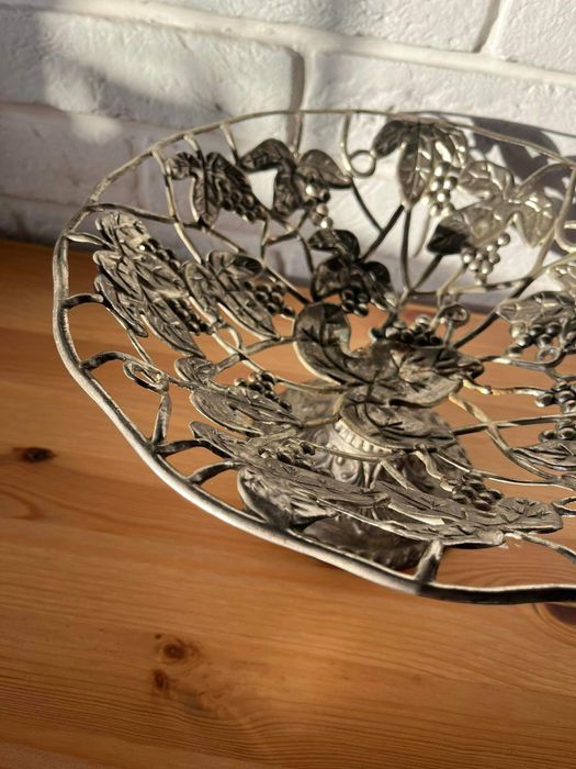 Patera srebrna metalowa