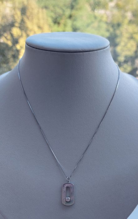 Нове Родоване Срібне кольє з перламутром в 925°