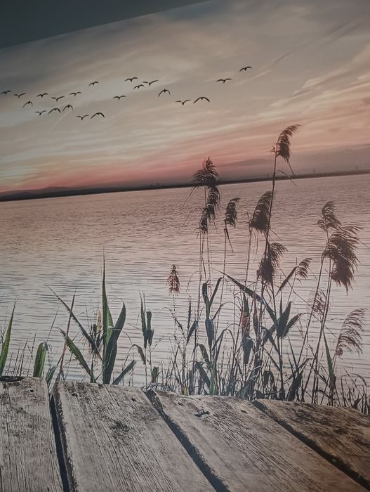 Obraz na płótnie zachód słońca 100x 75 krajobraz woda do salonu