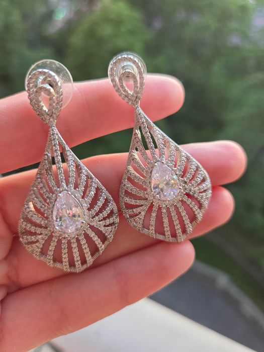 Сережки з кристалами / Довгі сережки Art Deco