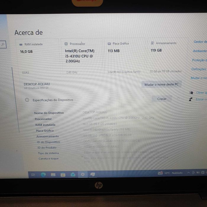 Portátil HP EliteBook 850 G1