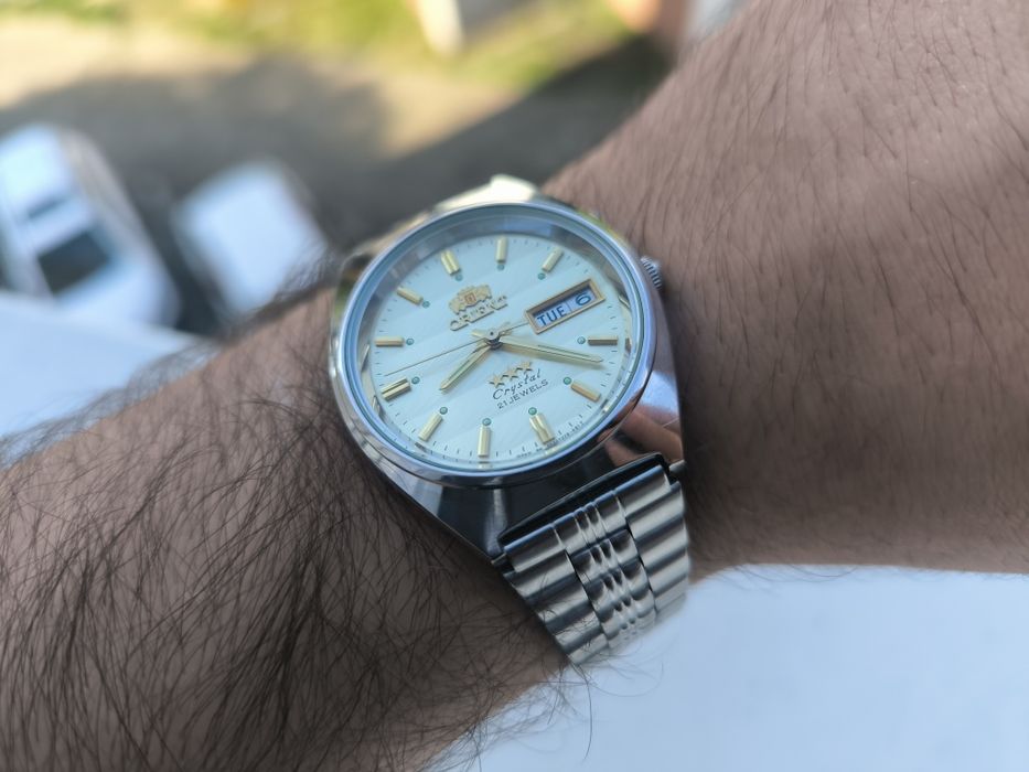 Piękny perłowy kolor zegarek orient crystal ni seiko tissot citizen