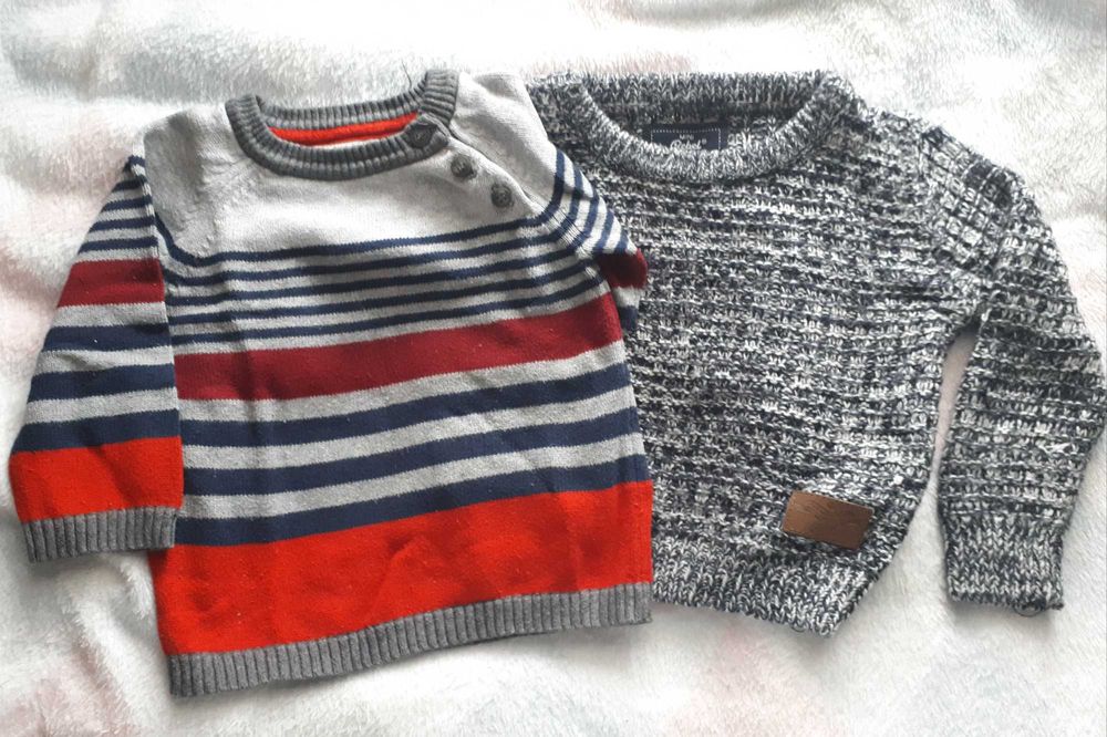 Zestaw 2 ciepłe sweterki Rebel i H&M 80 cm