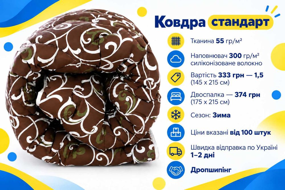 Ковдра стандарт виготовляємо 1000 шт/нд + дропшипінг