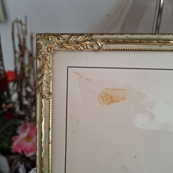 Kwadratowa ramka mosiężna z wypukłym szkłem