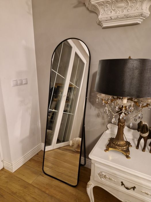 Lustro  loft stojące lub wiszące 160x50 w czarnej ramie