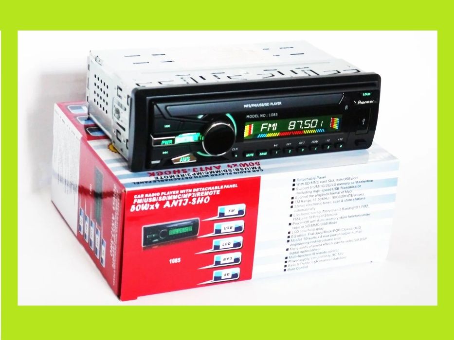 Автомагнитола Pioneer 1085 ― USB флешки + SD карты памяти + AUX + FM