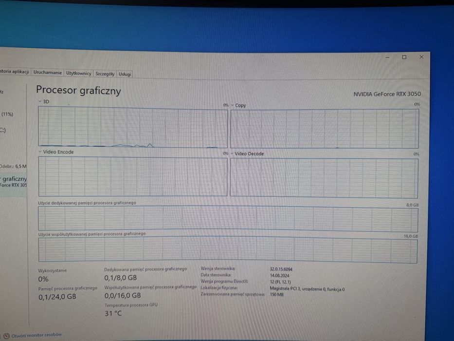 PC RTX3050 8gb / 32gb RAM ddr4 / RGB obudowa
